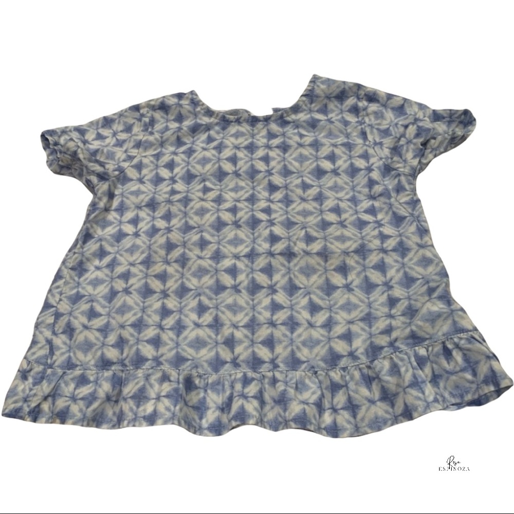 Baby gap girls blouse size 5 white/light blue